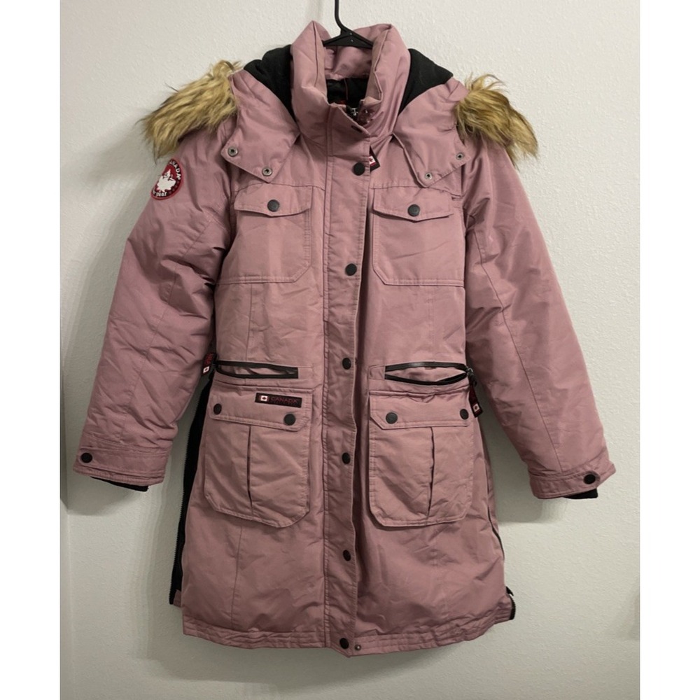 Canada Weather Gear Womens Long Puffer Coat Pink Haze Parka Size M 0LCW798EC